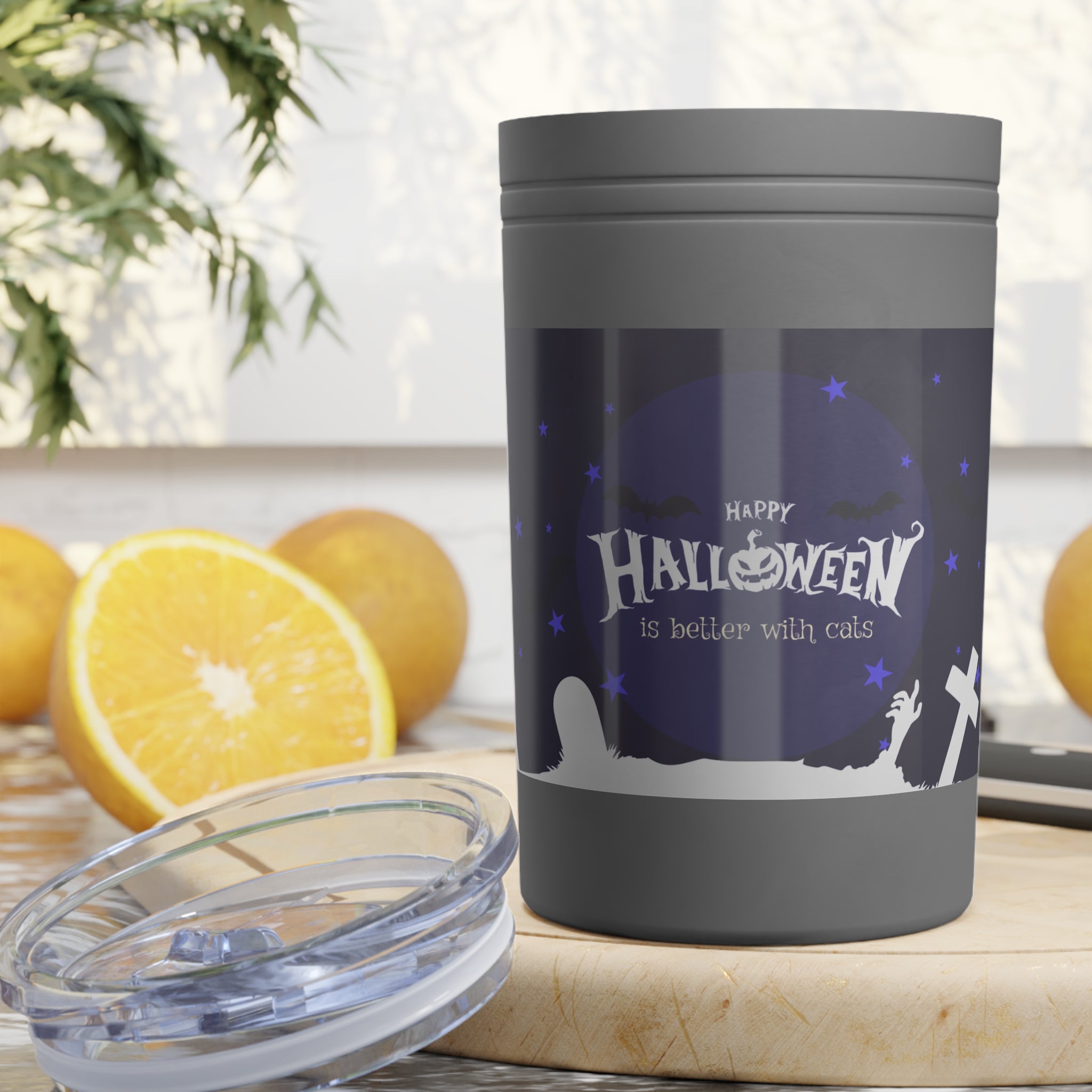 Happy Halloween with Witch's Cats | Vacuum Insulated Tumbler